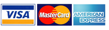 Accepted Payment Methods:  Visa, Mastercard, American Express